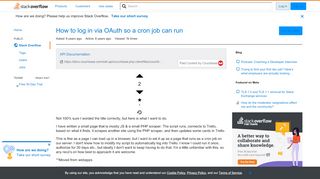 
                            9. How to log in via OAuth so a cron job can run - Stack Overflow