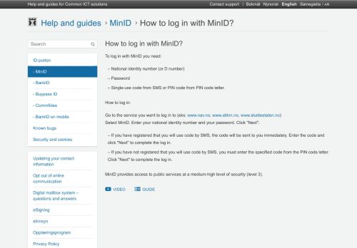 
                            6. How to log in with MinID? | eid.difi.no - ID-porten