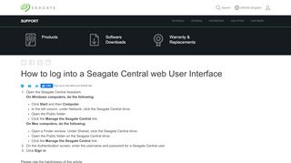 
                            1. How to log into a Seagate Central web User Interface | Seagate ...