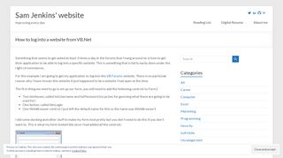 
                            12. How to log into a website from VB.Net - Sam Jenkins' website