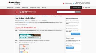 
                            3. How to Log into BoldGrid | InMotion Hosting