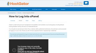 
                            7. How to Log into cPanel « HostGator.com Support Portal