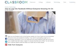 
                            7. How to Log Into Facebook Without Everyone Knowing I'm On | Synonym
