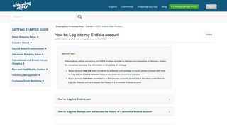 
                            13. How to: Log into my Endicia account – ShippingEasy Knowledge Base