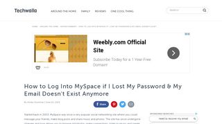
                            9. How to Log Into MySpace if I Lost My Password & My ... - Techwalla.com