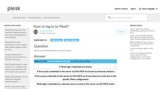 
                            11. How to log into Plesk – Plesk Help Center - Plesk Support