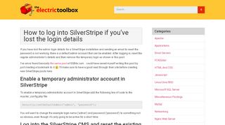 
                            10. How to log into SilverStripe if you've lost the login details - Electric ...