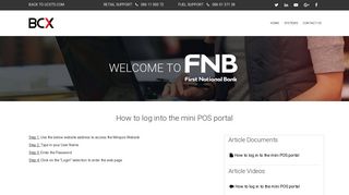 
                            3. How to log into the mini POS portal - FNB - BCX