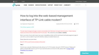 
                            8. How to log into the web-based management interface of TP-Link cable ...