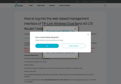 
                            2. How to log into the web-based management interface of ... - TP-Link