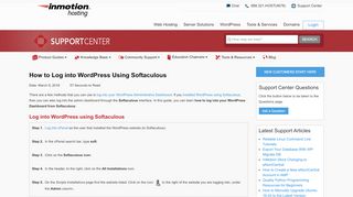 
                            8. How to Log into WordPress Using Softaculous | InMotion Hosting