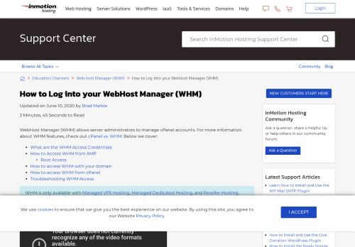 
                            4. How to log into your Web Host Manager (WHM) | InMotion Hosting