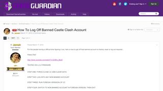 
                            11. How To Log Off Banned Castle Clash Account - Archived topics ...
