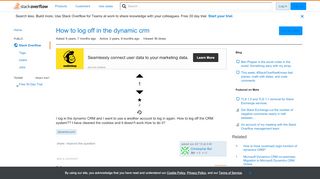 
                            10. How to log off in the dynamic crm - Stack Overflow