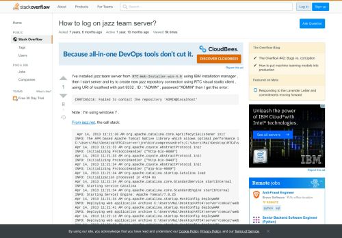 
                            8. How to log on jazz team server? - Stack Overflow