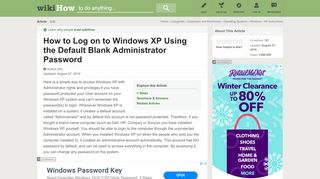 
                            13. How to Log on to Windows XP Using the Default Blank Administrator ...