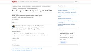 
                            11. How to log out of Blackberry Messenger in Android - Quora