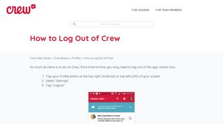 
                            3. How to Log Out of Crew - Crew Help Center
