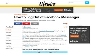 
                            9. How to Log Out of Facebook Messenger - Lifewire