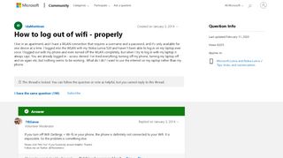 
                            8. How to log out of wifi - properly - Microsoft Community