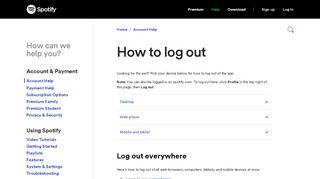 
                            9. How to log out - Spotify