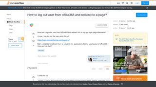 
                            4. How to log out user from office365 and redirect to a page? - Stack ...