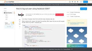 
                            1. How to log out user using facebook SDK? - Stack Overflow