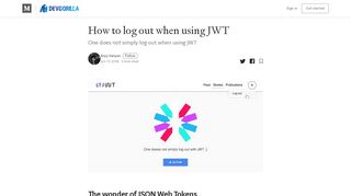 
                            8. How to log out when using JWT – devgorilla – Medium