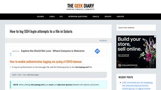 
                            8. How to log SSH login attempts to a file in Solaris – The Geek Diary