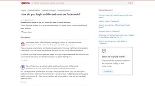 
                            3. How to login a different user on Facebook - Quora