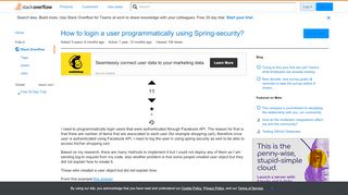 
                            2. How to login a user programmatically using Spring-security? - Stack ...