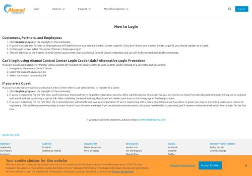
                            2. How to Login - Akamai Community