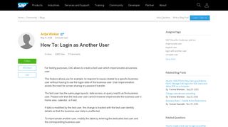 
                            10. How To: Login as Another User | SAP Blogs