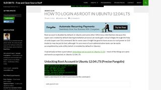 
                            10. How to Login as root in Ubuntu 12.04 LTS | SUDOBITS – Free and ...
