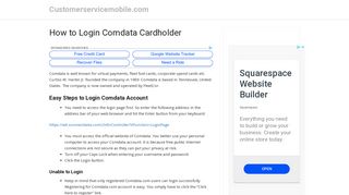 
                            9. How to Login Comdata Cardholder - Customerservicemobile.com