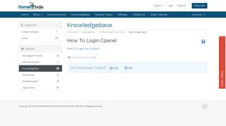 
                            4. How To Login Cpanel - Knowledgebase - DOMAIN ... - Domain India