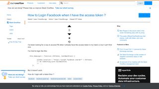 
                            9. How to Login Facebook when I have the access token ? - Stack Overflow