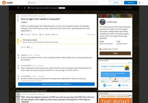 
                            9. How to login from mobile to computer? : 2007scape - Reddit