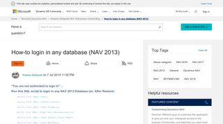 
                            5. How-to login in any database (NAV 2013) - Microsoft Dynamics NAV ...
