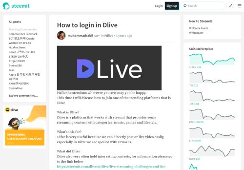
                            3. How to login in Dlive — Steemit