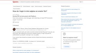 
                            10. How to login in into sqlplus on oracle 12c - Quora