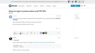 
                            8. How to login in joomla admin and FTP VPC - Bitnami Community