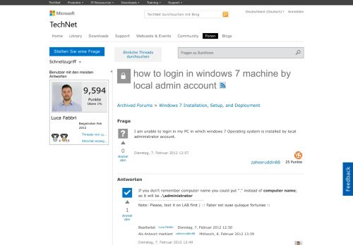 
                            1. how to login in windows 7 machine by local admin account - Microsoft