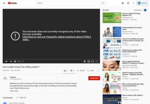 
                            9. How to login Income Tax e-filing website ? - YouTube