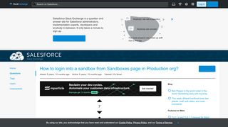 
                            8. How to login into a sandbox from Sandboxes page in Production org ...