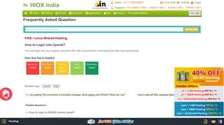 
                            1. How to Login into Cpanel? - HIOX India