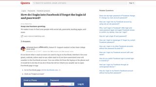 
                            9. How to login into Facebook if forgot the login id and password - Quora