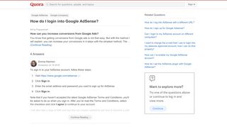 
                            9. How to login into Google AdSense - Quora