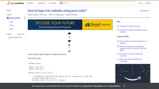 
                            8. how to login into website using java code? - Stack Overflow
