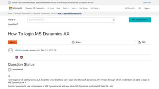 
                            5. How To login MS Dynamics AX - Microsoft Dynamics AX Forum ...